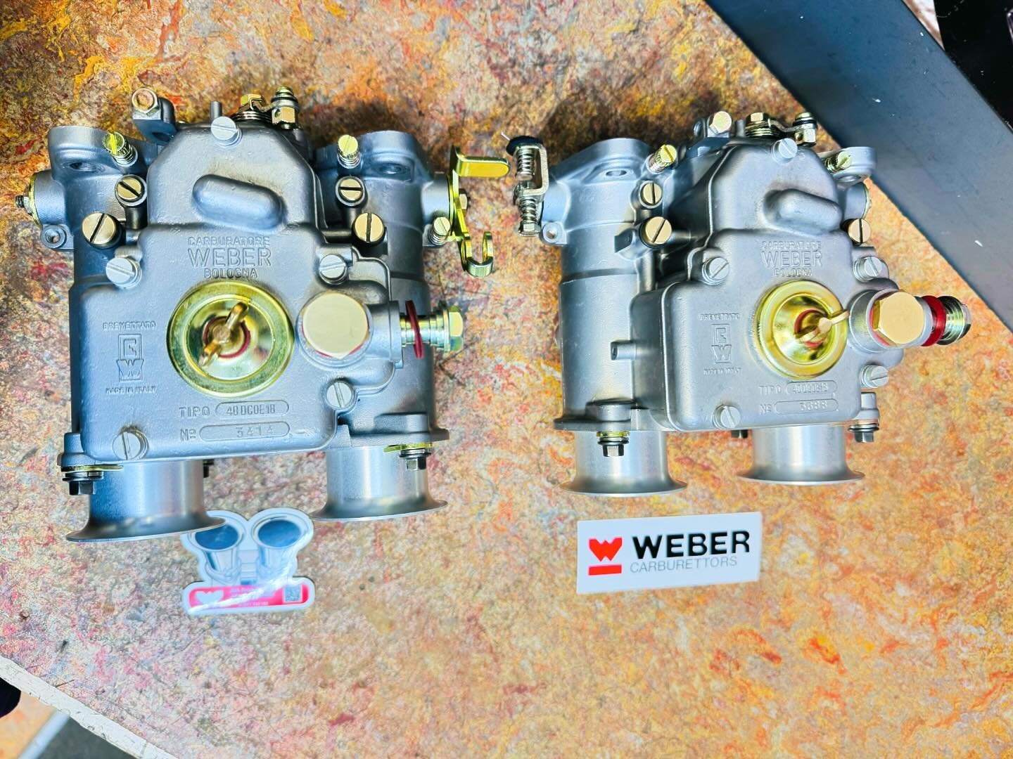 Italian WEBER 40 DCOE early Type 18 brass shaft carburettors X2 - Weber  Carburettor by JD Automotive